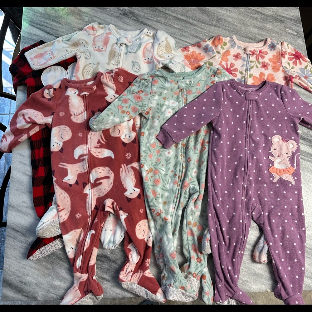 Carters Baby Girl Fleece Zip Pajamas